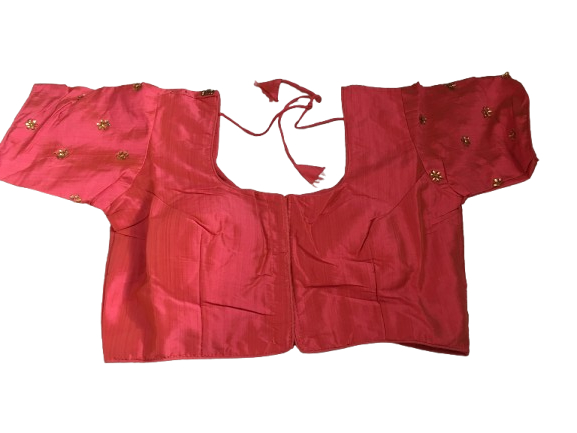 Raw Silk Peach Designer Blouse 16